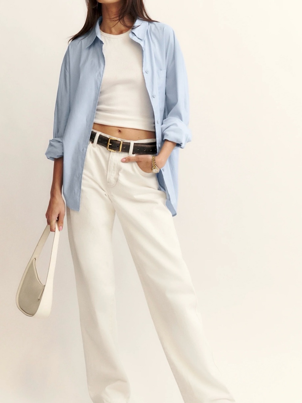 Reformation Val 90’s Mid Rise Straight Leg Jeans in Fior di Latte
